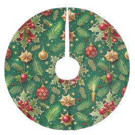 Christmas Theme Festive Colorful Pattern Julgransmatta Borstad Polyester