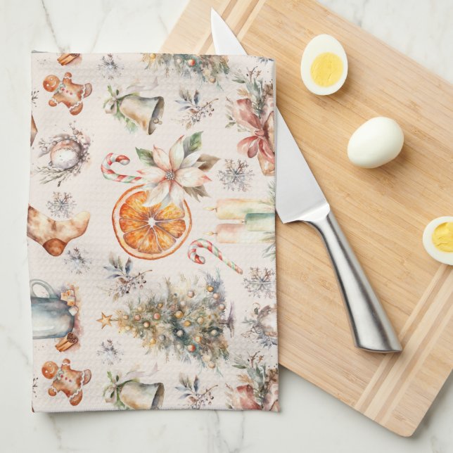 Christmas Theme Kitchen Towel Kökshandduk (Vikt i Fjärdedel)