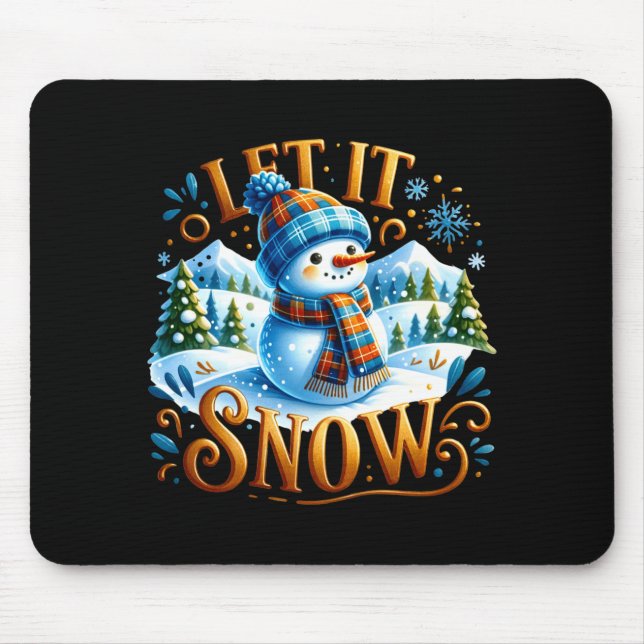 Christmas Theme Let It Snow Cute Snowman T Shirt  Musmatta (Framsidan)