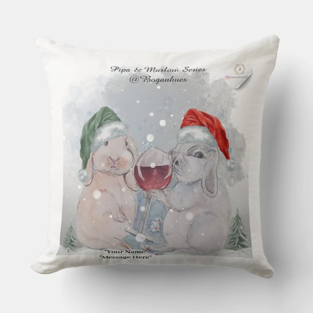 Christmas Theme Pipa & Marlow print Kudde (Framsida)