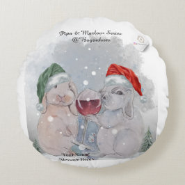 Christmas Theme Pipa & Marlow print Rund Kudde
