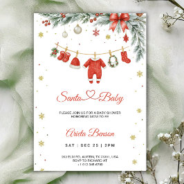 Christmas themed baby shower invitation inbjudningar