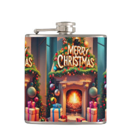 Christmas Themed Hip Flask – Merry Christmas Firep Fickplunta