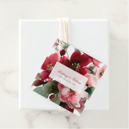 Christmas Themed Red Floral Wedding Gåvor Etiketter