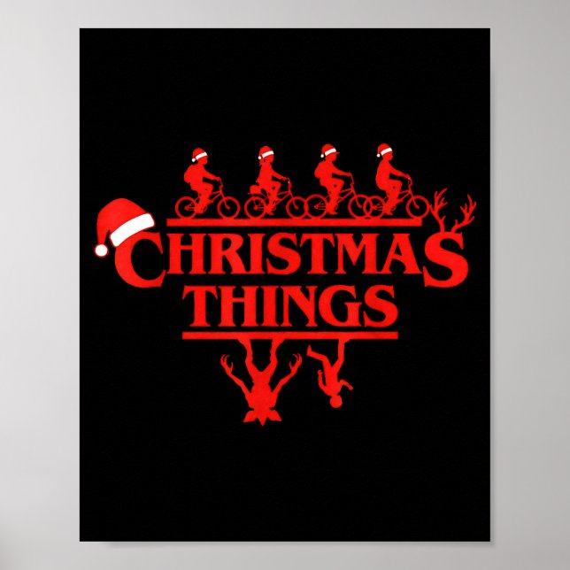 Christmas Things Red Lettering Bike Squad Holiday  Poster (Framsidan)
