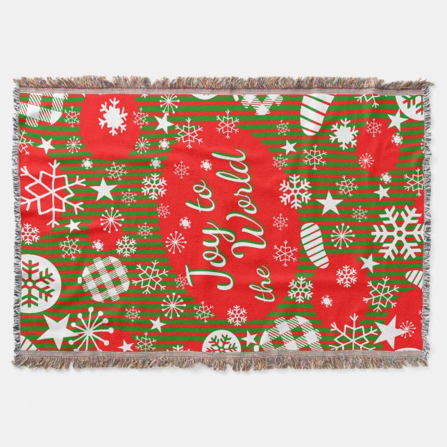 Christmas Throw Blanket – Joy to the World  Filt (Framsidan)