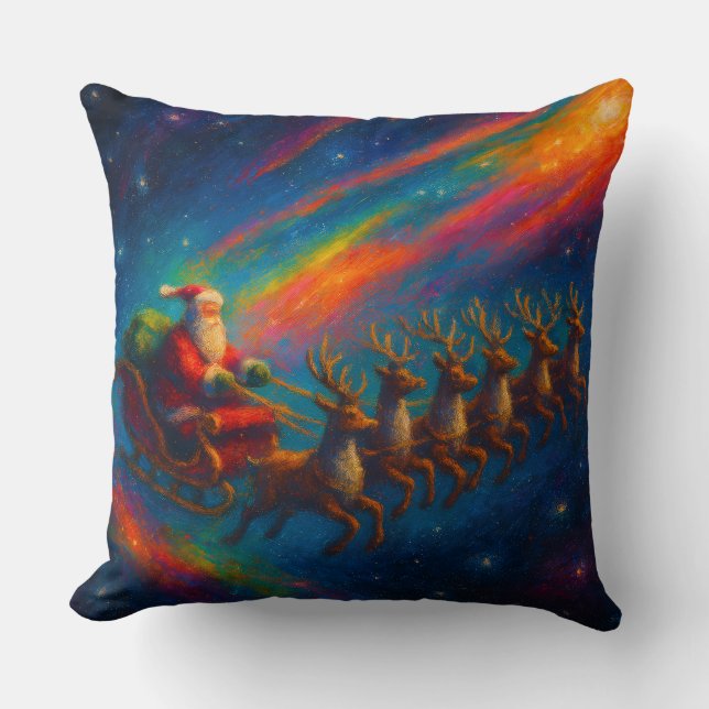 Christmas Throw Pillows - Santa & Reindeer Design  Kudde (Framsida)