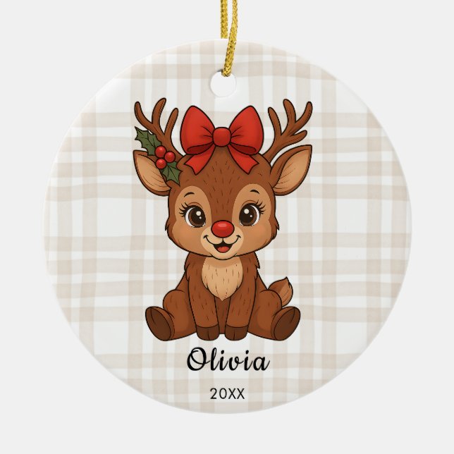 Christmas Toddler Girl's Reindeer Ornament (Framsidan)