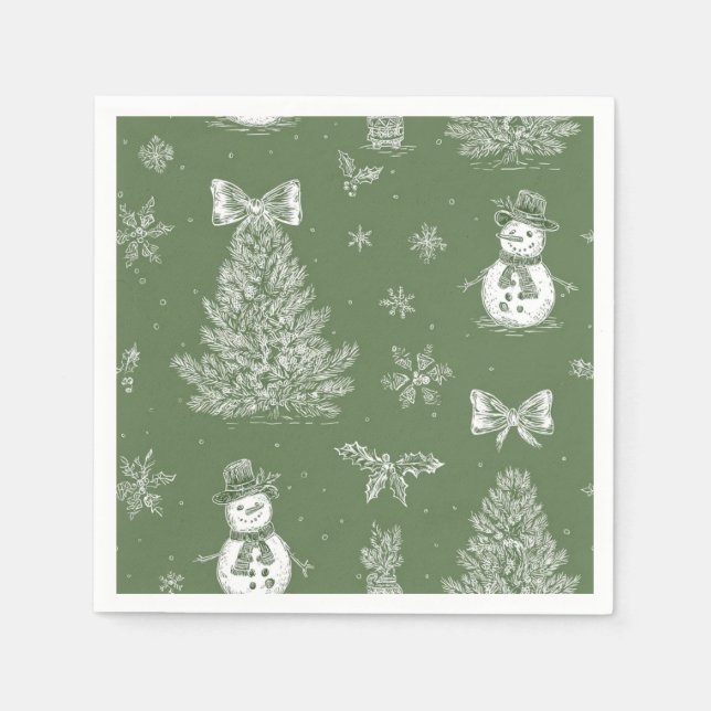 Christmas toile napkins pappersservett (Framsidan)