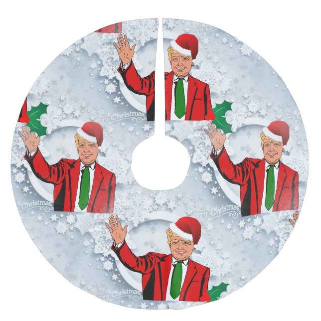 christmas Tomdonald-trump julafton träd skirt Julgransmatta Borstad Polyester (Framsidan)