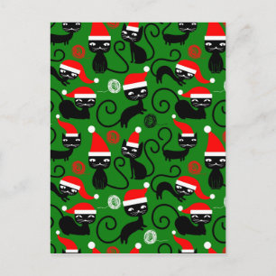 christmas Tomkatter Helg Vykort