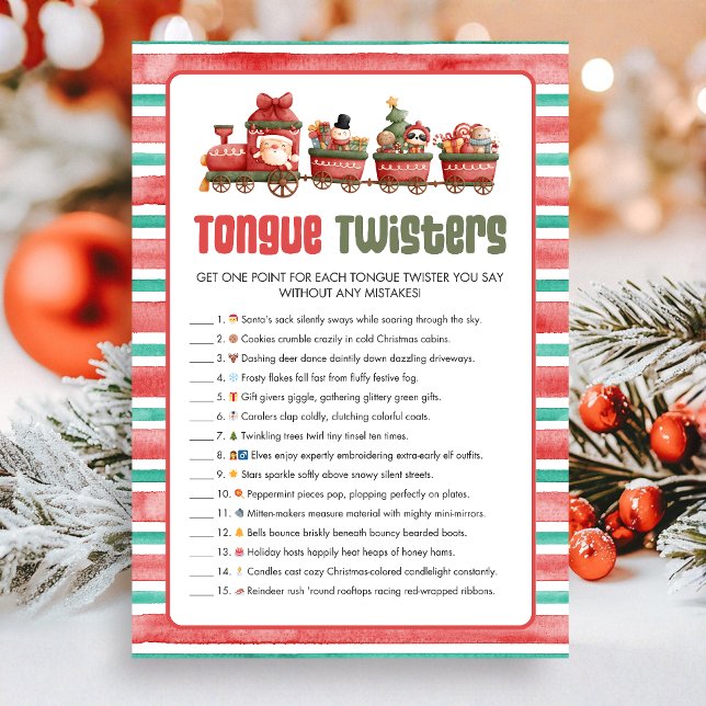 Christmas Tongue Twister Game Julkort (Christmas Game Card)