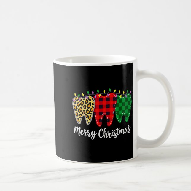 Christmas Tooth Dentist Dental Istant Teeth Leopar Kaffemugg (Höger)
