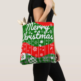 Christmas Tote Bag – White Ornaments Tygkasse