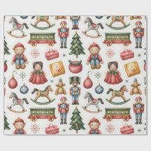 Christmas Toyland & Trains Wrapping Paper for Kids