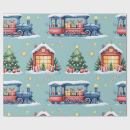 Christmas Toyland & Trains Wrapping Paper for Kids Presentpapper