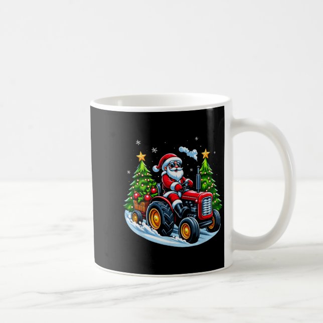 Christmas Tractor Santa Xmas Farm Truck Men Boys K Kaffemugg (Höger)