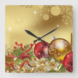 christmas traditionella emblem fyrkantig klocka