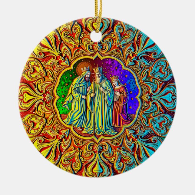 CHRISTMAS ~ Tre Kung ~ Julgransprydnad Keramik (Framsidan)