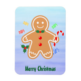 Christmas Treats Gingerbread Man Candy Cane Magnet