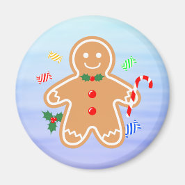 Christmas Treats Gingerbread Man Candy Cane Magnet