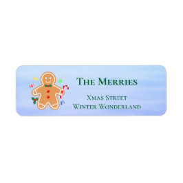 Christmas Treats Gingerbread Man Candy Cane Returadress Etikett