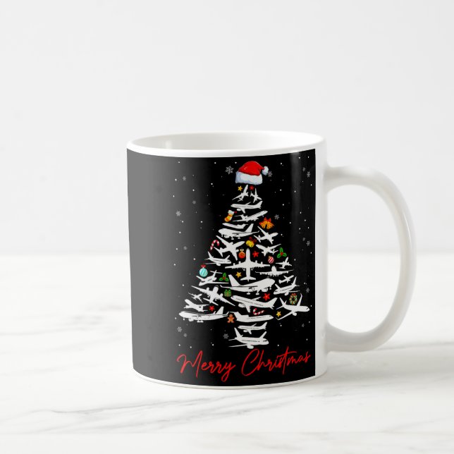Christmas Tree Airplanes Lots Merry Christmas Men  Kaffemugg (Höger)