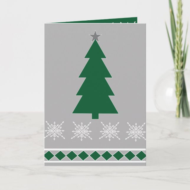 Christmas Tree and Snowflakes Pattern, Kort (Framsida)