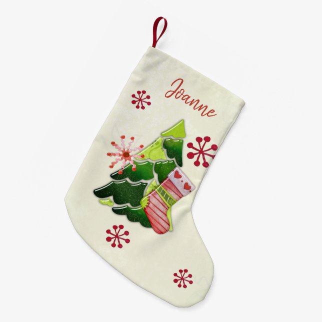 Christmas Tree and Stocking Whimsey Liten Julstrumpa (Framsidan (Hängande))
