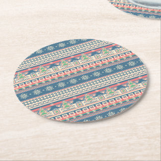 Christmas Tree Aztec Style Paper Underlägg Papper Rund