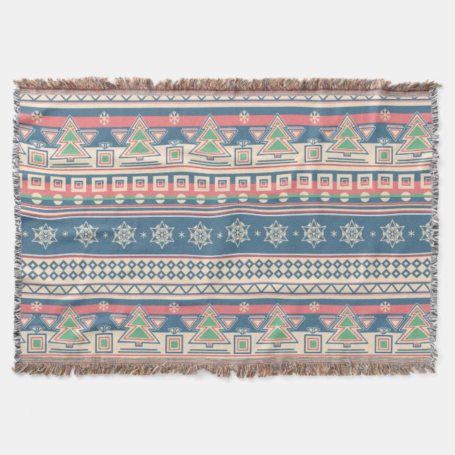 Christmas Tree Aztec Style - Unique Holiday Filt (Framsidan)