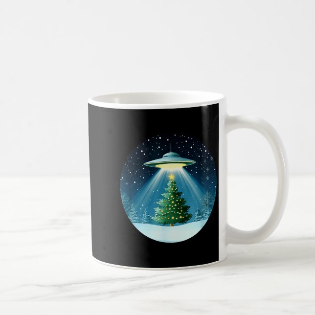 Christmas Tree Beamed By Ufo For Interstellar Holi Kaffemugg (Höger)