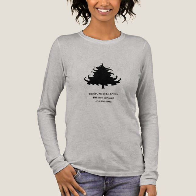 Christmas Tree Black Design With Text T Shirt (Framsida)
