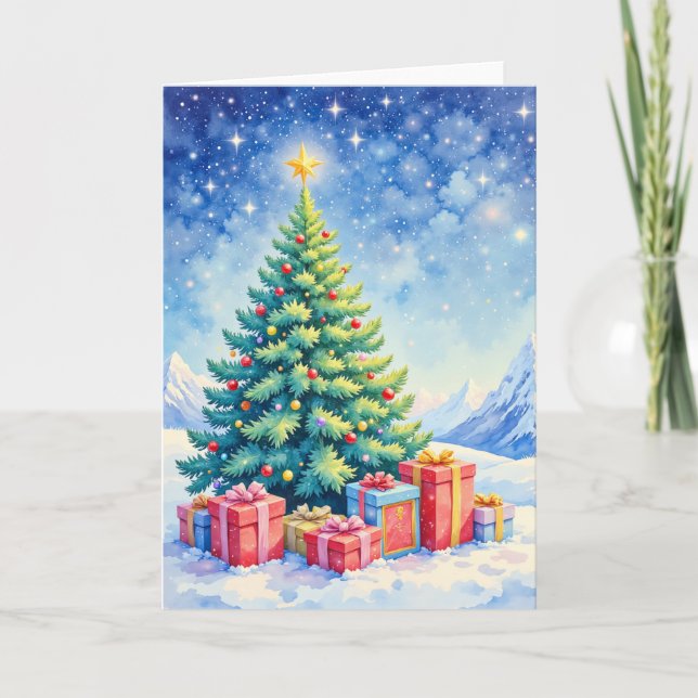 Christmas Tree Blank Holiday Greeting Card Helgkort (Framsida)