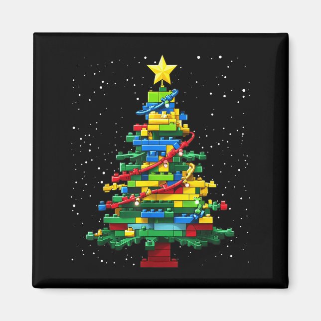 Christmas Tree Block Brick Building Xmas Master Bu Magnet (Framsidan)