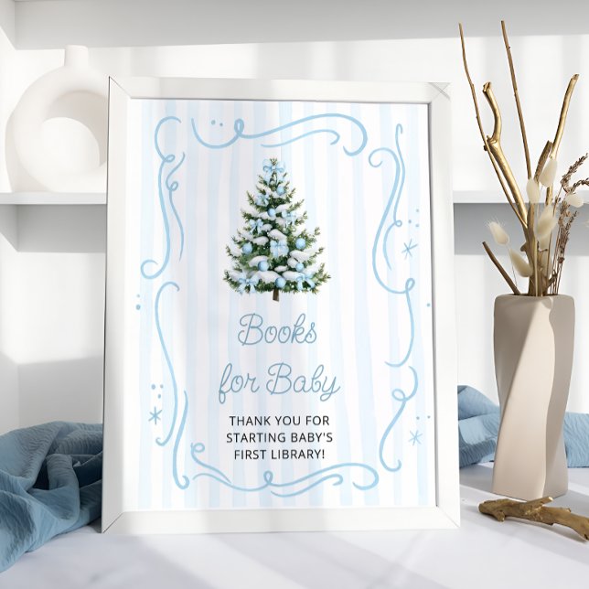 Christmas Tree Blue Baby Shower Books for Baby Poster (Skapare uppladdad)