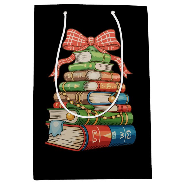 Christmas Tree Books Bow Reading Librarian Teacher (Framsidan)