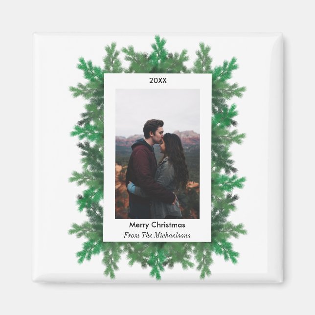 Christmas Tree Branches Photo Magnet (Framsidan)