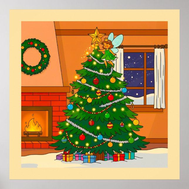 CHRISTMAS TREE BRITE CARTOON COLORS POSTER (Framsidan)