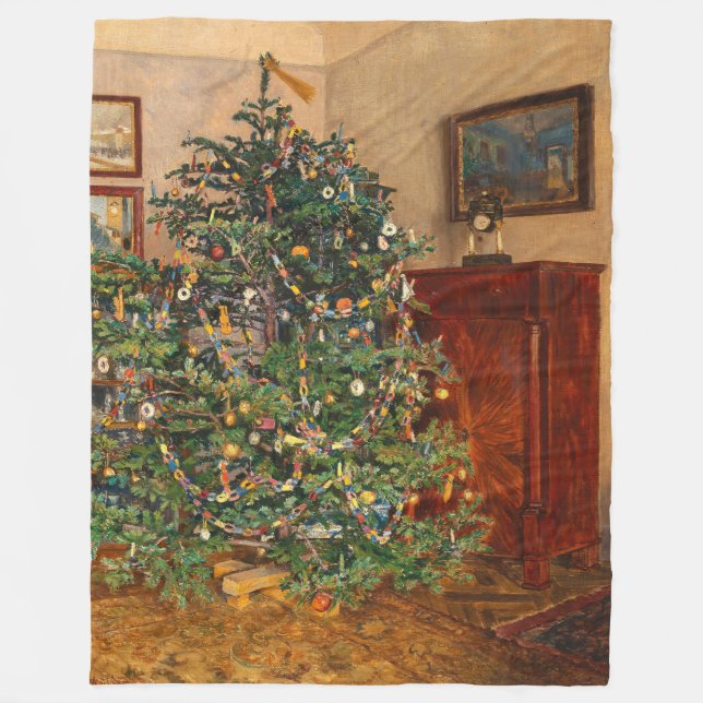 Christmas Tree C Müller Weihnachtsbaum 1914 Fleecefilt (Framsidan)