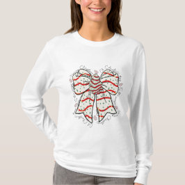 Christmas Tree Cake Bow T Shirt