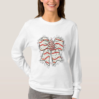 Christmas Tree Cake Bow T Shirt