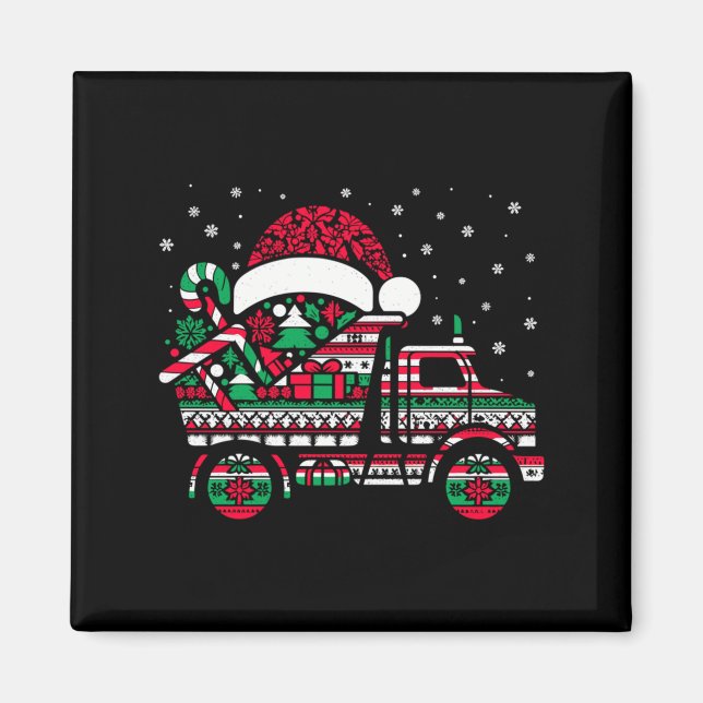 Christmas Tree Candy Dump Truck Christmas Boys Men Magnet (Framsidan)