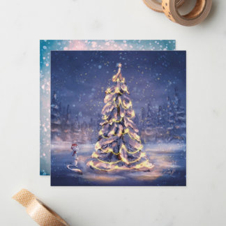 Christmas tree card illustrated by Monika Marzec Anteckningskort