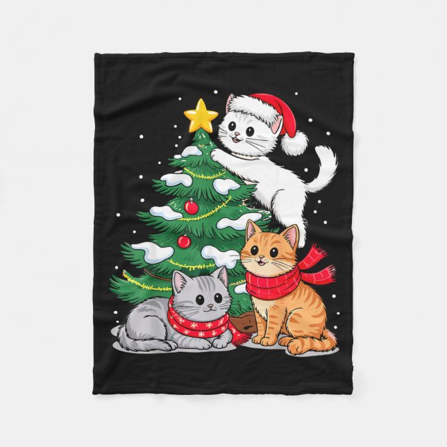 Christmas Tree Cats Xmas  Fleecefilt (Framsidan)
