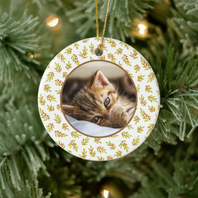 Christmas Tree Editable Pet Photo Decoration Julgransprydnad Keramik (Träd)