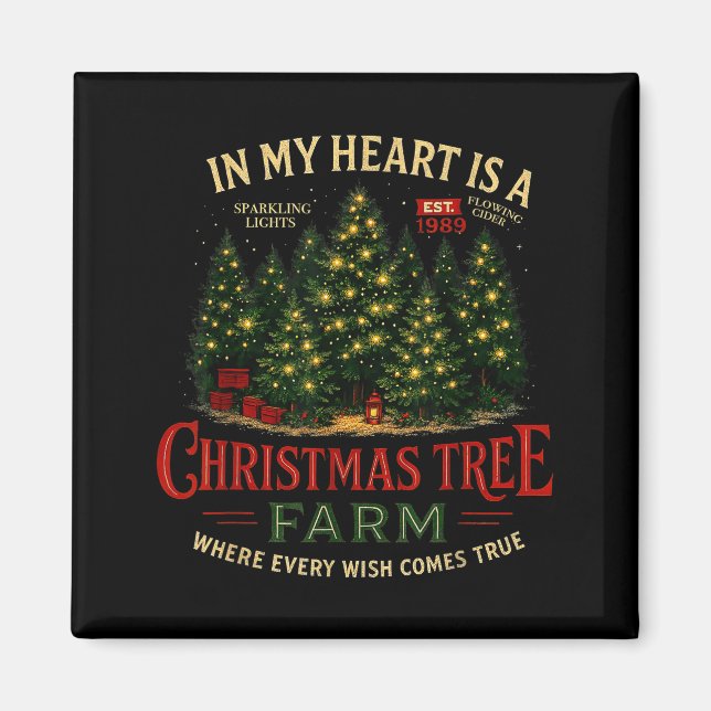 Christmas Tree Farm In My Heart Holiday Forest Gif Magnet (Framsidan)