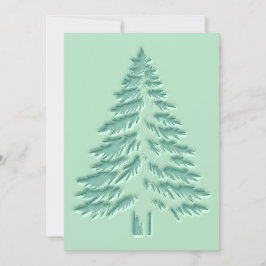 Christmas Tree Faux Embossed Distressed Green Julkort