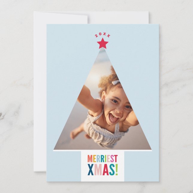 CHRISTMAS TREE frame festive fun modern minimal Julkort (Framsida)