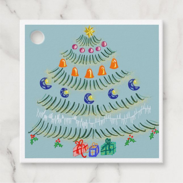 Christmas tree gåvor etiketter (Framsida)
